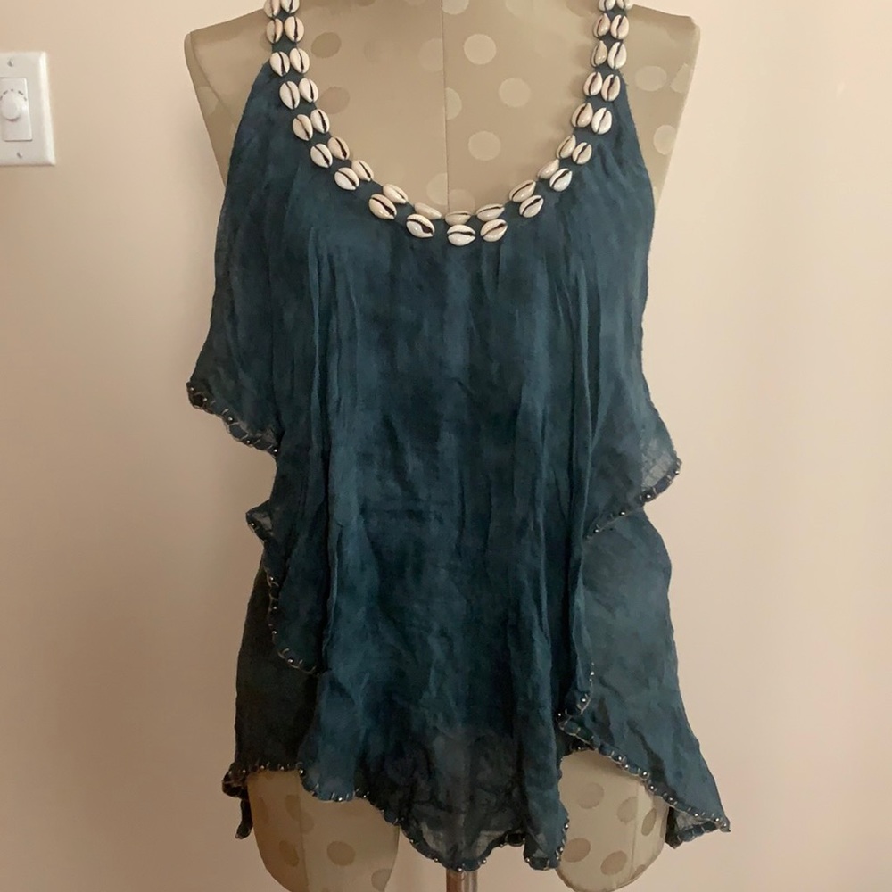 NWT free people tan with cowrie shells 🐚 L